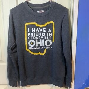 Women’s I HAVE A FRIEND IN CEDARVILLE OHIO SWEATSHIRT Size S
